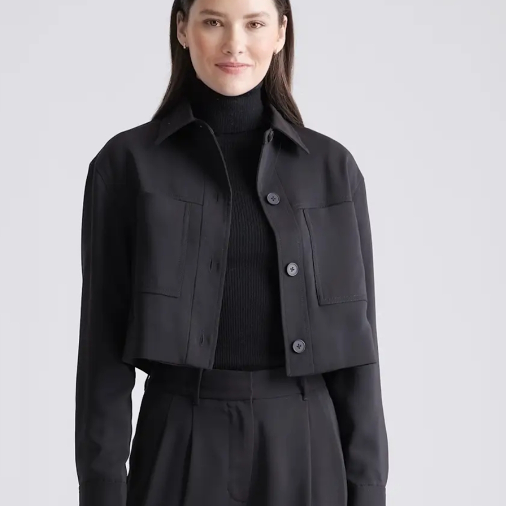 Quince Cropped Crêpe Jacket
